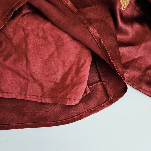 HOUSE OF HARLOW 1960 X Revolve Mika Kimono Mini Dress In Burgundy SZ Large - Picture 9 of 11